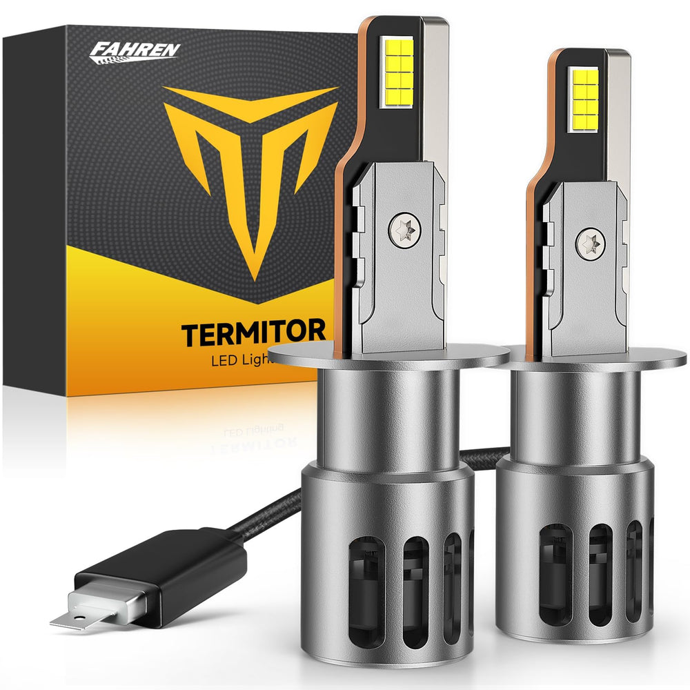 Termitor front view showing bulb shape and true 1:1 halogen fit for accurate beam