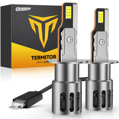 Termitor front view showing bulb shape and true 1:1 halogen fit for accurate beam