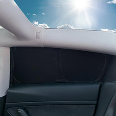 TESBEAUTY rear windshield cover in place reducing glare and heat buildup