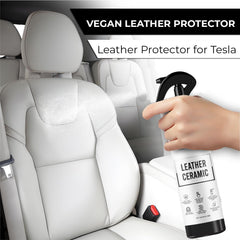 TesLux being applied to a Tesla seat protecting from stains