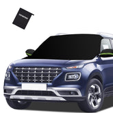 Tevlaphee front view of cover on windshield showing full protection benefit