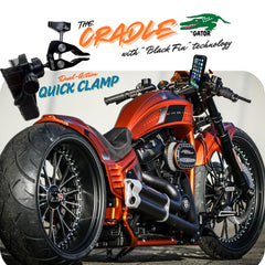 THE GATOR cradle holding phone during off-road ride reducing vibration
