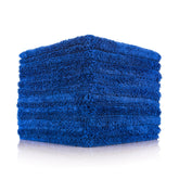 The Rag Company towel front view showing full royal blue surface and brand benefit of durability