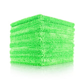 The Rag Company front view of lime green 16x16in towel showing texture and color benefit