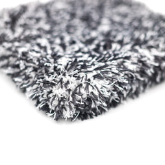 The Rag Company close-up of split microfiber fibers showing gentle dirt encapsulation benefit