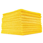 The Rag Company front pack of ten gold edgeless towels showing product count and color benefit