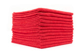 The Rag Company front packaging showing 12-pack red towels for organized storage and quick grab