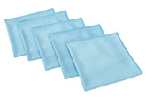 The Rag Company front packaging of 5-pack light blue towels shows contents and branding, professional finish