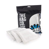 The Rag Company FTW front packaging shows three ice grey towels, clear labeling and neat bundle