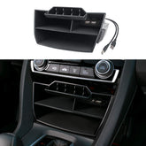 Thenice front view of console organizer showing neat compartments and better storage