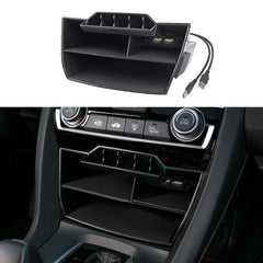 Thenice front view of console organizer showing neat compartments and better storage
