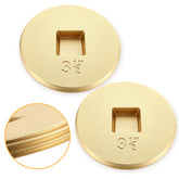 Therwen front view of brass cleanout cap showing concave head and fit benefit