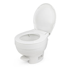 Thetford Aqua-Magic VI close-up of SloClose seat and cover for quiet, comfortable use