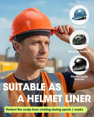 THINDUST skull cap under a bicycle helmet preventing sweat from reaching eyes