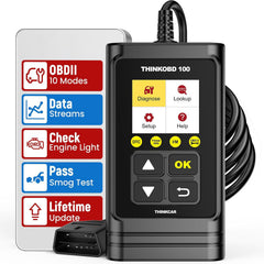 thinkcar front overview showing the unit and connector for fast diagnostics