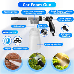 ThinkLearn foam gun close-up showing quick coupler and adjustable spray for thicker foam coverage