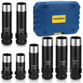 Thinkpro front packaging showing full 8-piece spline lug socket set and compatibility benefits