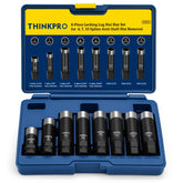 Thinkpro front view of spline lug nut socket set showing organized sockets and case for quick selection