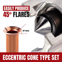 Thorstone tube cutter in hand trimming tubing cleanly for accurate fittings