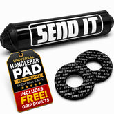 ThrottlePak front view of SEND IT pad showing bold graphic and coverage benefit