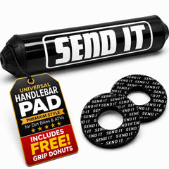 ThrottlePak front view of SEND IT pad showing bold graphic and coverage benefit