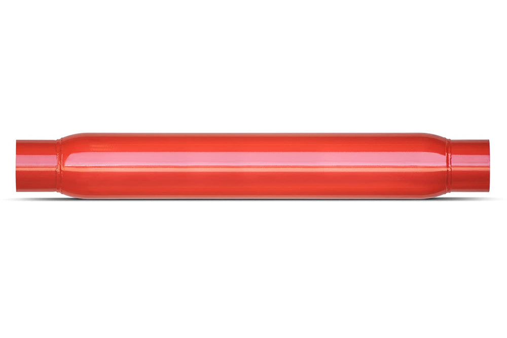 Thrush Glasspack front view shows inlet outlet and red finish for durable performance