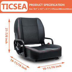 TICSEA retractable seat belt and operator switch detail for enhanced safety