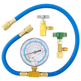 Tigbear front view of manifold kit showing gauge and hose for clear setup benefit