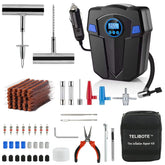 TILIBOTE front view showing inflator and full repair kit, quick roadside readiness