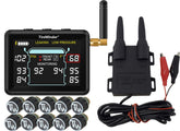 TireMinder i10 front display showing ten tire readings and clear alerts for safer driving