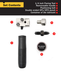 Titan 51515 close-up of double-ended punch demonstrating precise flare shaping performance