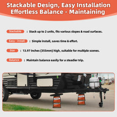 Tlaleikejia stacked two-block setup illustrating increased height for precise leveling