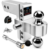 Tlvuvmo front view of adjustable drop hitch showing full assembly and benefits