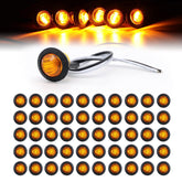 TMH front view amber mini round marker showing lens and sealed housing benefit of visibility