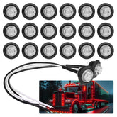 TMH front view clear-lens red LED marker showing compact design and bright visibility