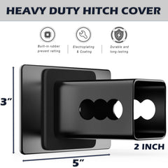 TOEASYTY side profile of the mounted hitch cover demonstrating low-profile fit