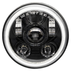 ToKnoMe front view black headlight showing clean beam and modern styling benefit visibility