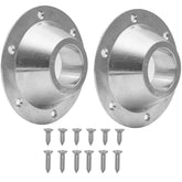 TonGass front view of two silver flanges showing clean chrome finish and mounting holes benefit stability