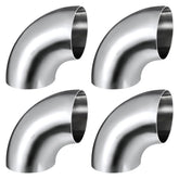 Tongze front view of 4 inch SS304 elbow showing polished finish and shape benefit