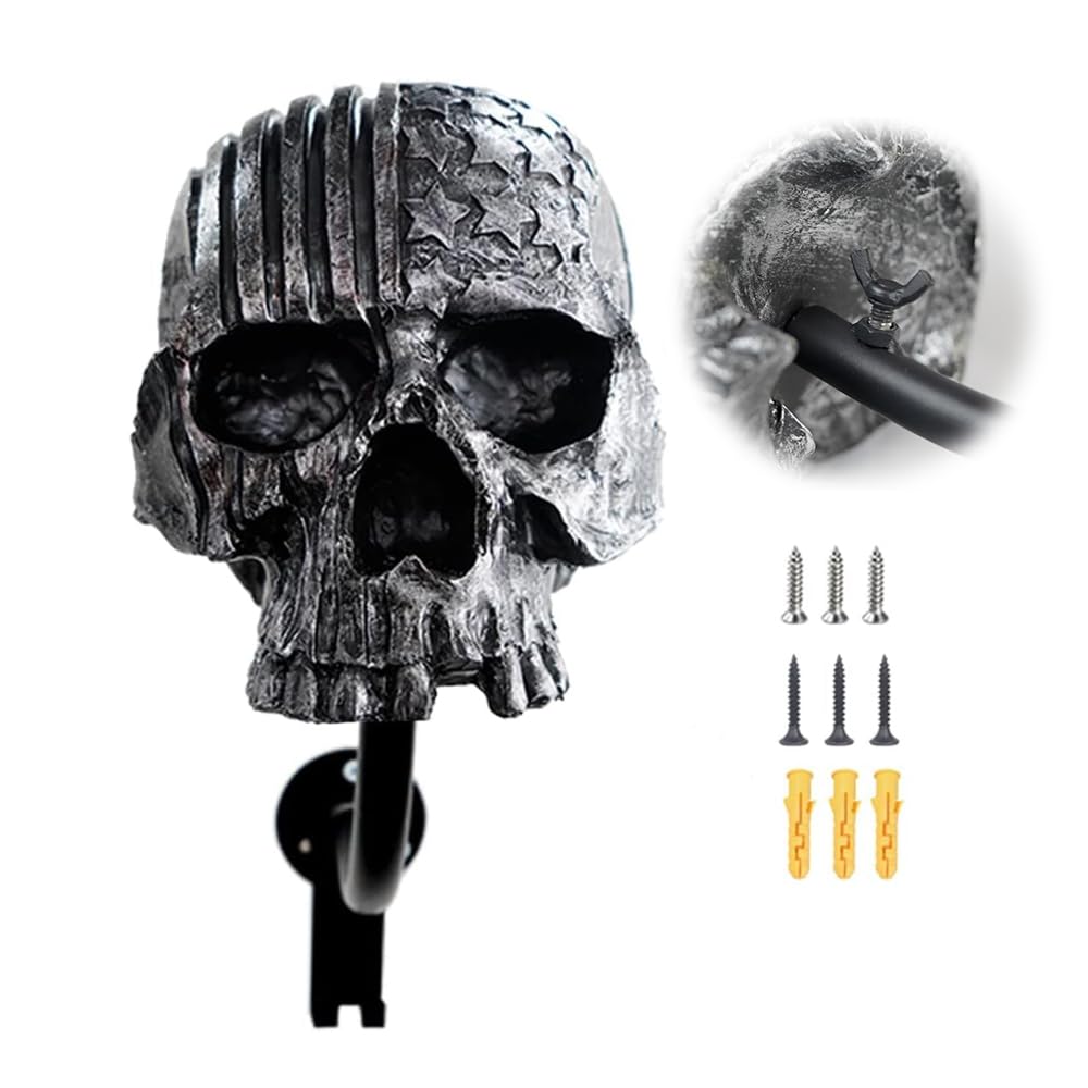 Tooyuart skull helmet holder front view showing secure helmet support
