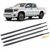 TOP-MAX front passenger molding installed showing precise fit and reduced wind noise