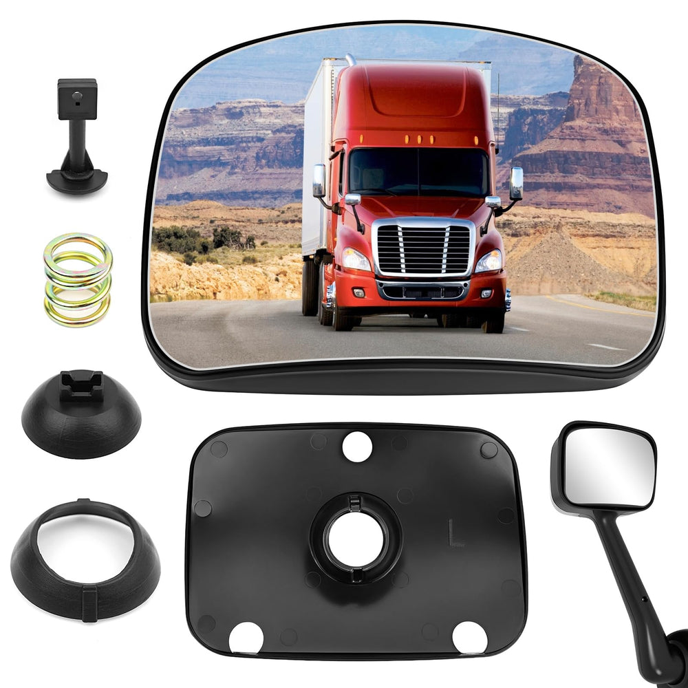 TOP-MAX hood mirror glass front view showing convex shape and fit benefit