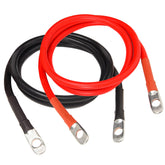TOPDC front view of 4 AWG battery cable pair showing ready-to-install lugs and jacket