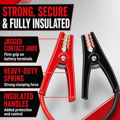 TOPDC clamp close-up showing jaw teeth and secure grip benefit