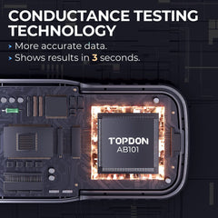 TOPDON AB101 rubber-sleeved alligator clamps and heavy-gauge cable for safer connection