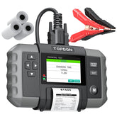 TOPDON BT600 front display showing clear test results and fast diagnosis benefit