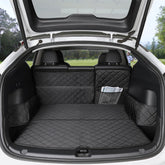 Topfit trunk mat front view showing full Model Y coverage and protection