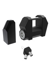 TOPICK coupler lock front view showing robust steel body and sleek finish for deterrence