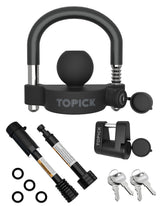 TOPICK front assembly view showing full three-piece lock set and keys for quick identification and convenience