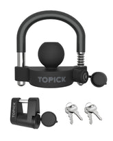 TOPICK front packaging of trailer lock set showing both locks